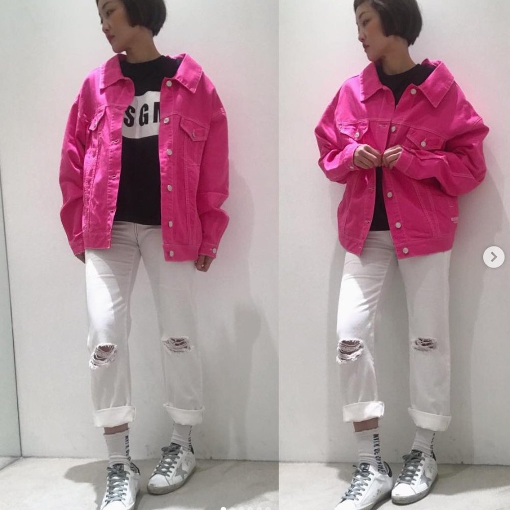 NWT - MSGM Pink Denim Jacket